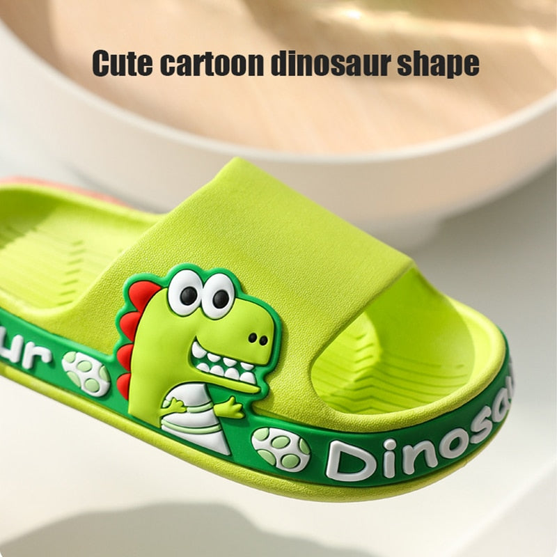 2022 New Cartoon Animal Children Slippers Summer Boys Home Non-slip Bathroom Girls Soft Dinosaur Outdoor Beach Sandals Slippers